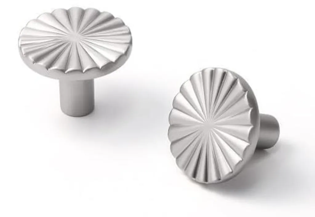 2 Boutons d'armoire argentés en alliage de zinc pour meuble de cuisine