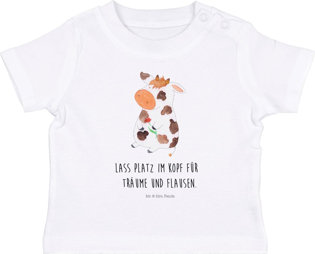 Mr. & Mrs. Panda T-Shirt Kuh 12. - 18. Monat - Weiß - Geschenk, Träume, Babyshirt, Bauernhof, Baby Shirt, Hof, Spruch, Motivtion, Kinder Top