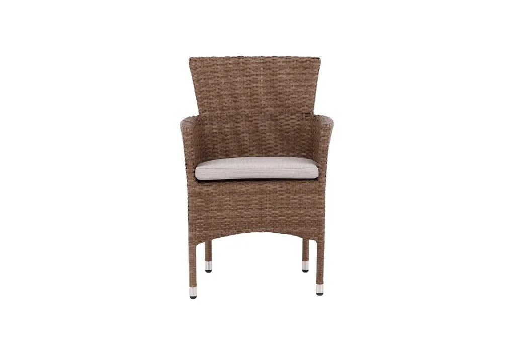 Chaise de Jardin Naturelle Malina Empilable avec Coussin d'Assise Confort