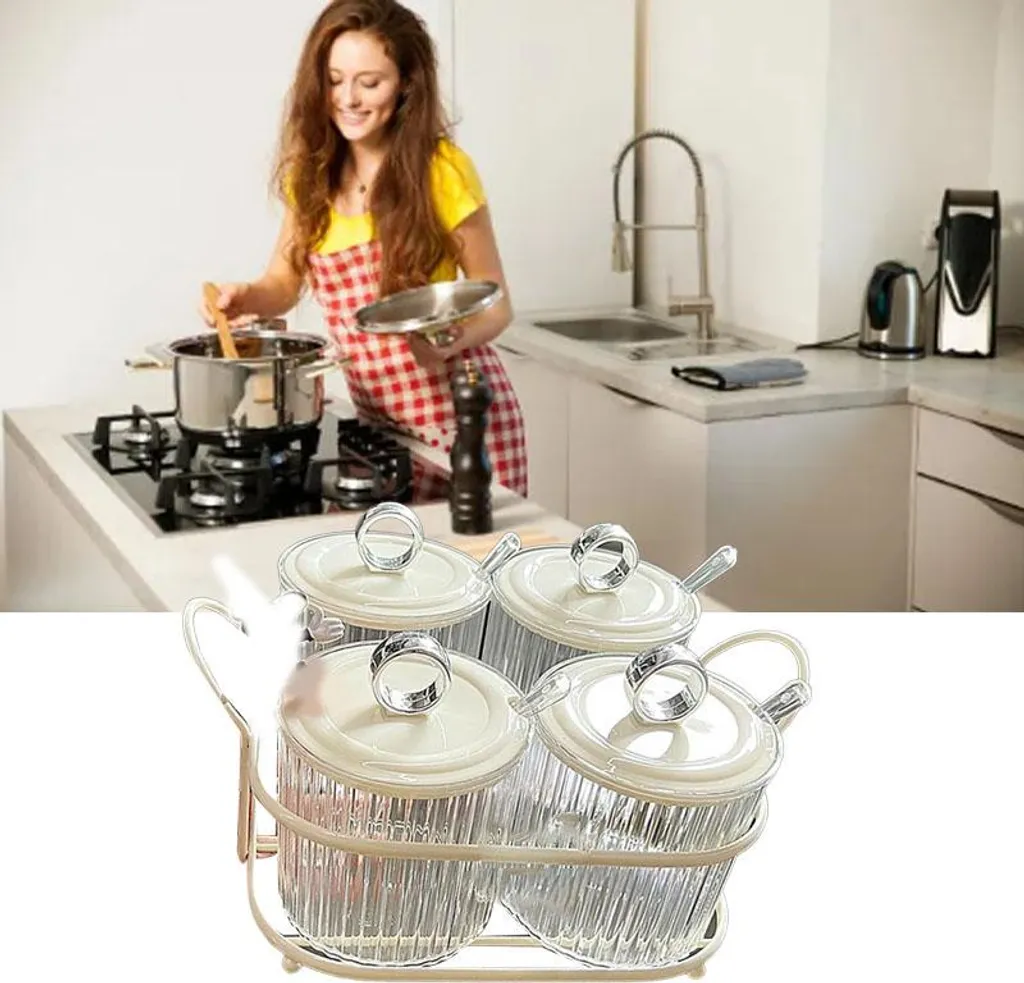 Rangement Épices pour Plan de Travail Cuisine avec Support Mobile en Fer - 6