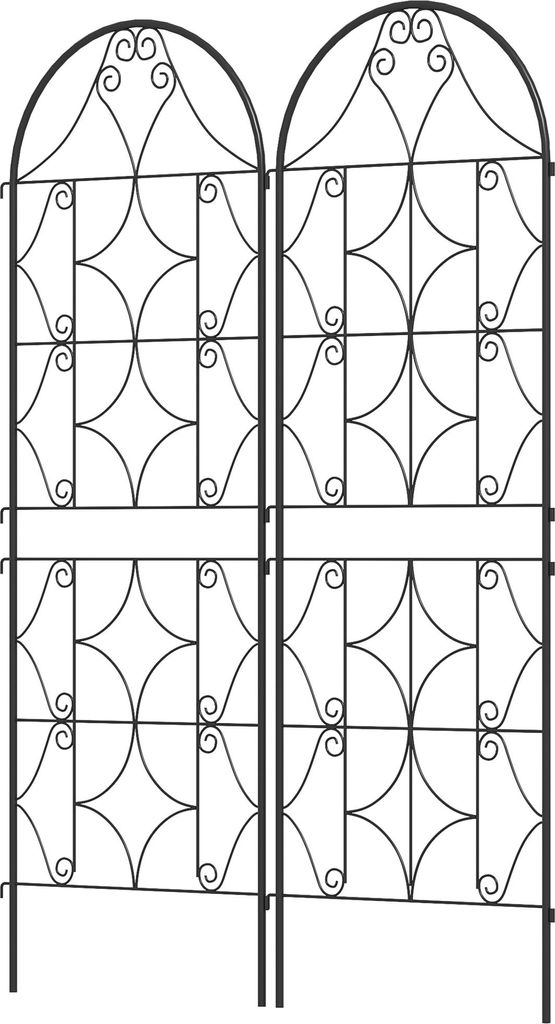 Rankgitter Metall 2er Set zum Stecken rostfrei Rankhilfe für Kletterpflanzen 50x150 cm Schwarz