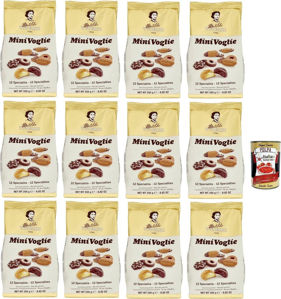 Matilde Vicenzi - Biscotti Minivoglie, Auswahl an Gebäck, Shortcruste Shortbread Chocolate, Sahne oder Marmelade, Butter oder Kakao -Shortbreads, ...