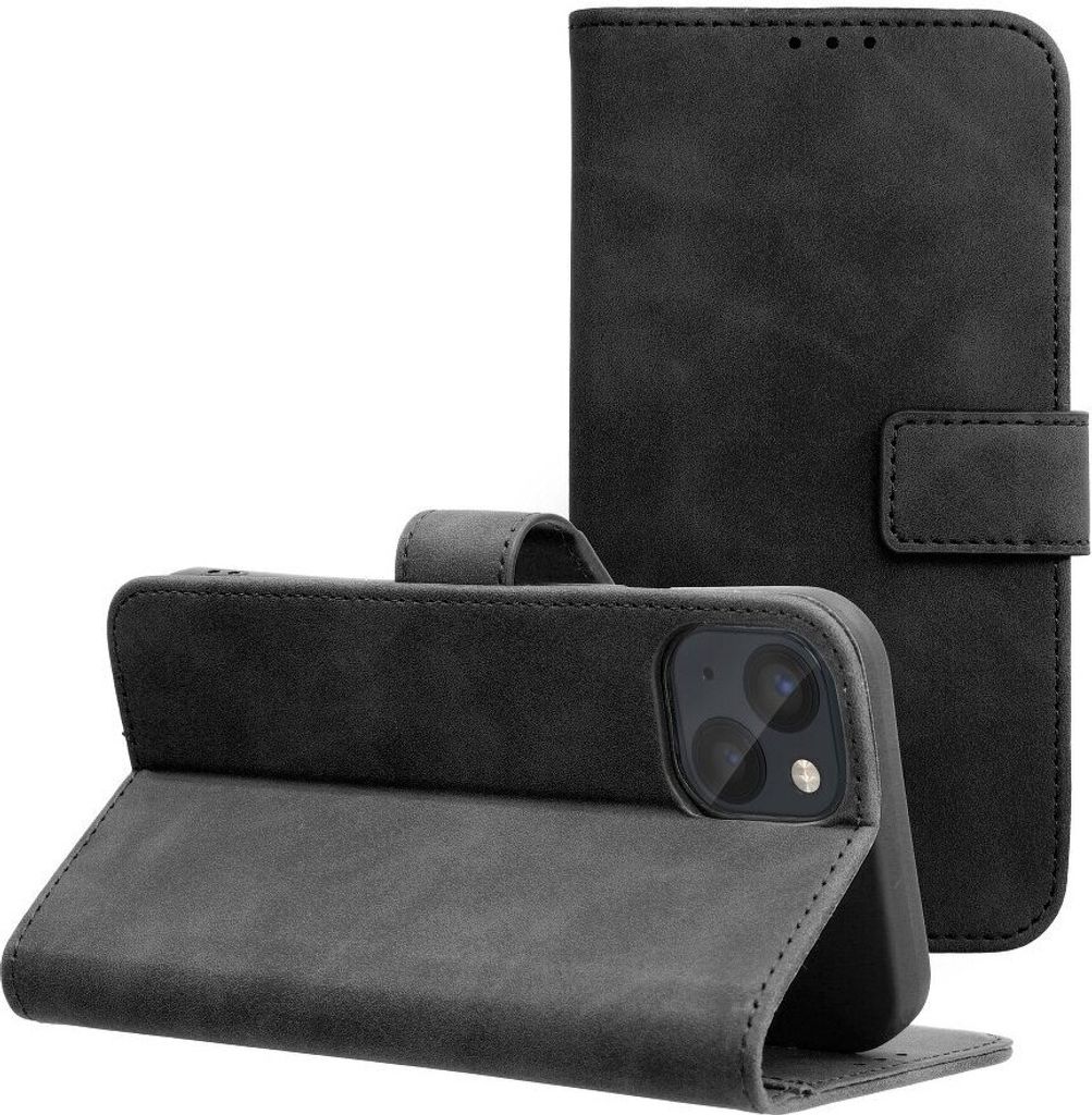 Tasche Holster TENDER Buch Schutzhülle Magnet Standfunktion Hülle kompatibel mit Xiaomi Redmi Note 12 Pro 5G Schwarz