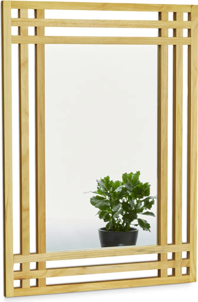 Agrandissez votre pièce avec ce miroir en pin au cadre bois robuste