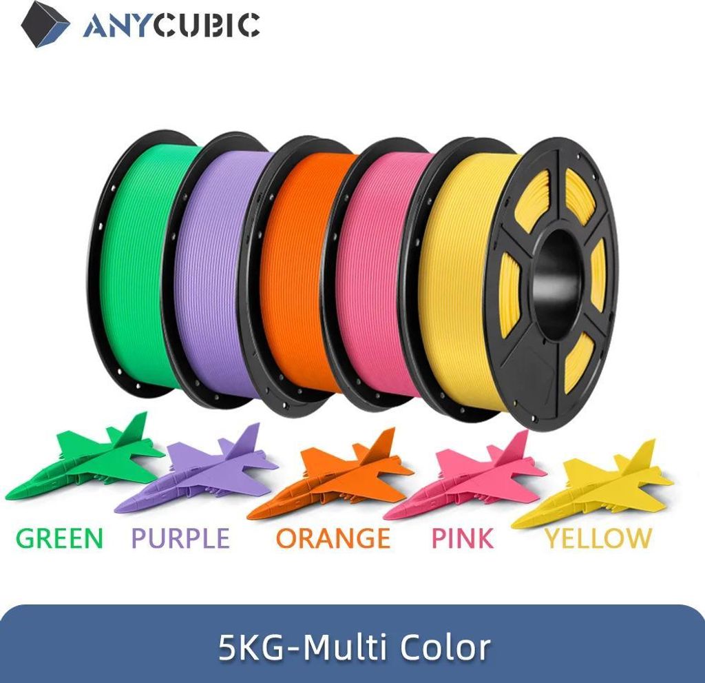 PLA 3D-Drucker Filament - FDM 1,75 mm - Umweltfreundlich - 5 kg Paket - Kombination A - Maisgelb