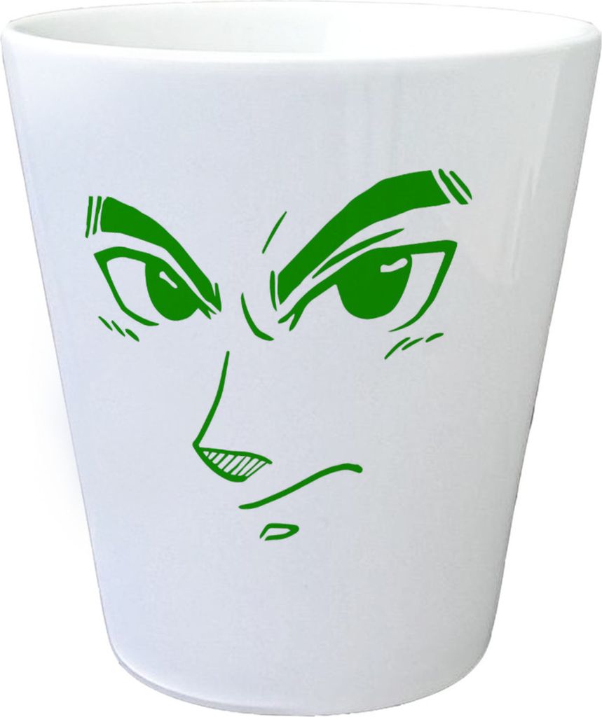 Anime Gesicht Blumentopf in grün