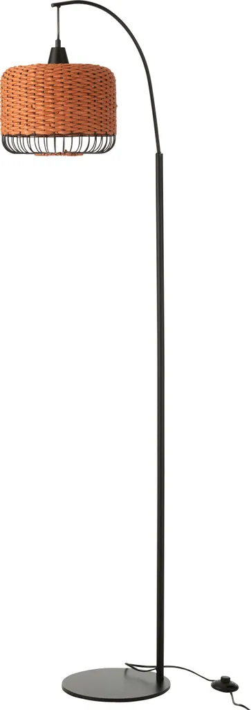 Lampadaire J-Line en métal orange et noir design industriel vintage