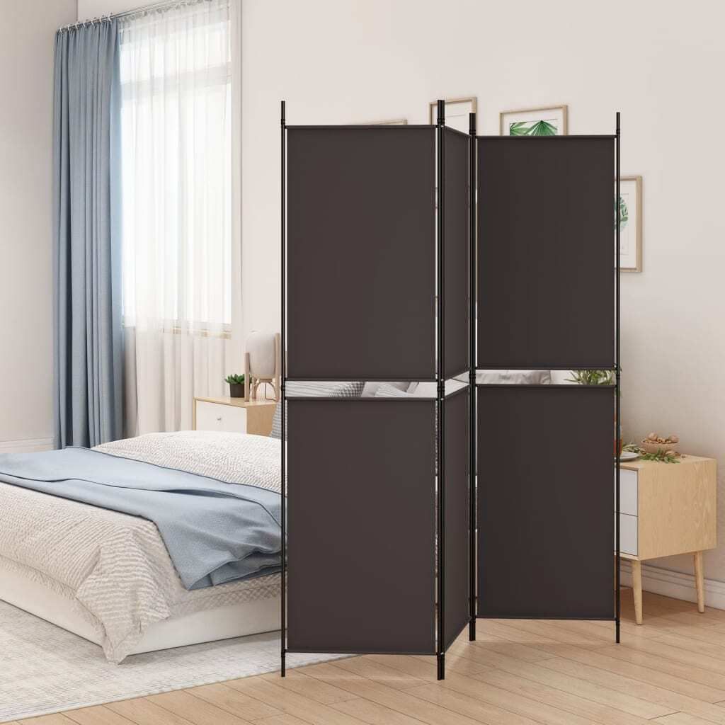 The Living Store 3-tlg. Paravent Braun 150x180 cm Stoff