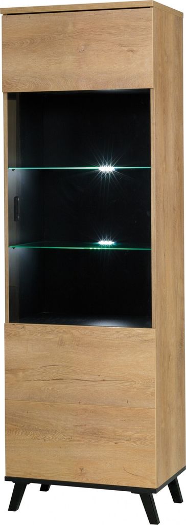 Furniture24 Vitrine John Schrank Wohnzimmerschrank 1 Türiger Vitrinenschrank