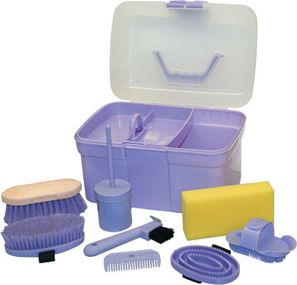 Kerbl grooming box ružový kefy na kone kefy na hrivu Obrázok produktu 3