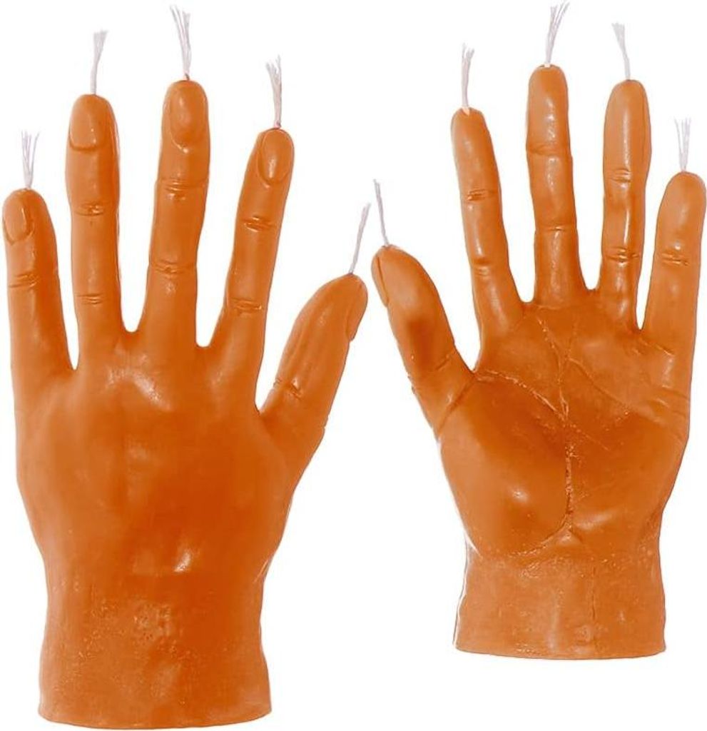 Handgemachte Bienenwachskerze - orange Tropfenkerze für Rituale