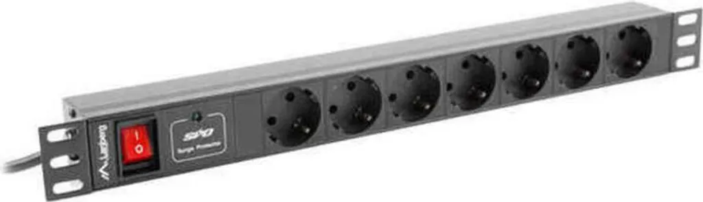 Lanberg PDU-07F-0200-BK Lanberg PDU Steckdosenleiste 19" 1U 7x Schuko 2m schwarz - 2