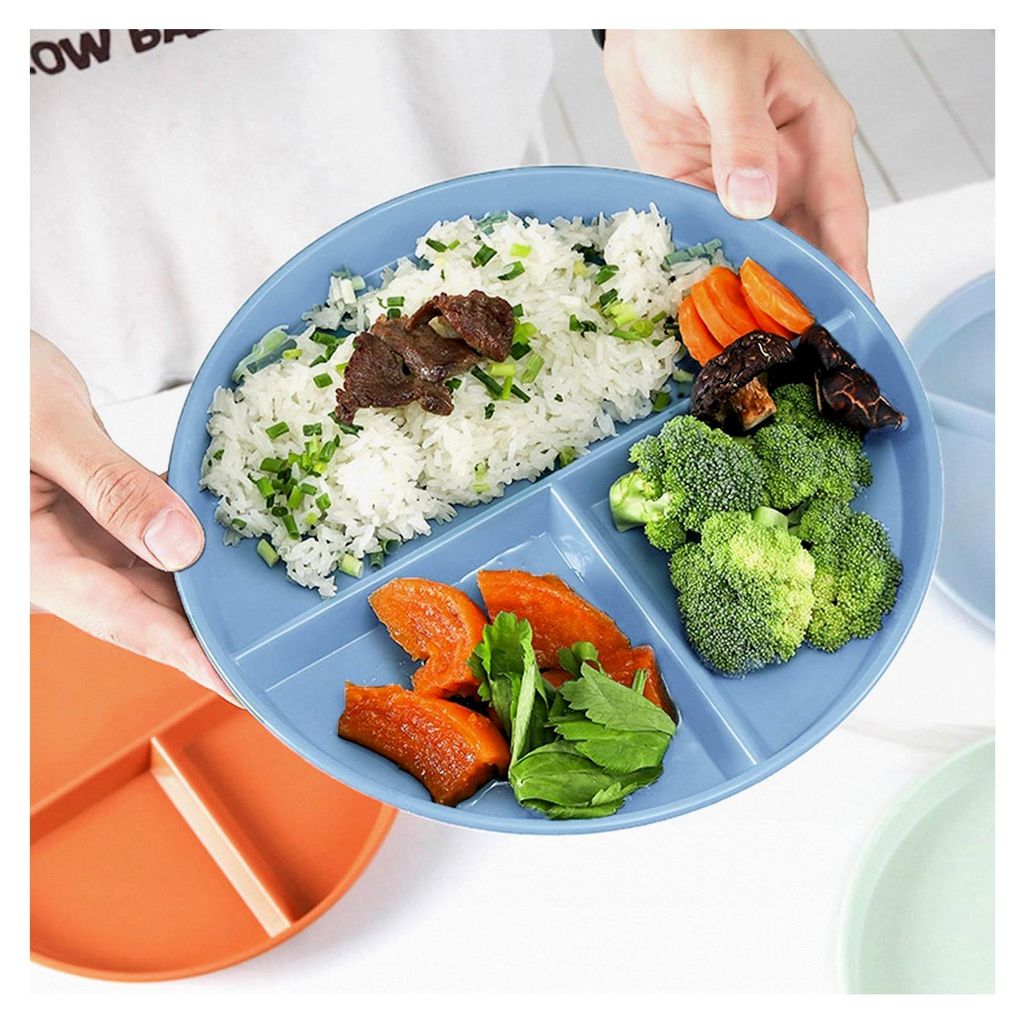 Geteilte Platten 6 Stück 23 cm Leichter Kunststoff Unzerbrechliches Dinner Teller Set Tray