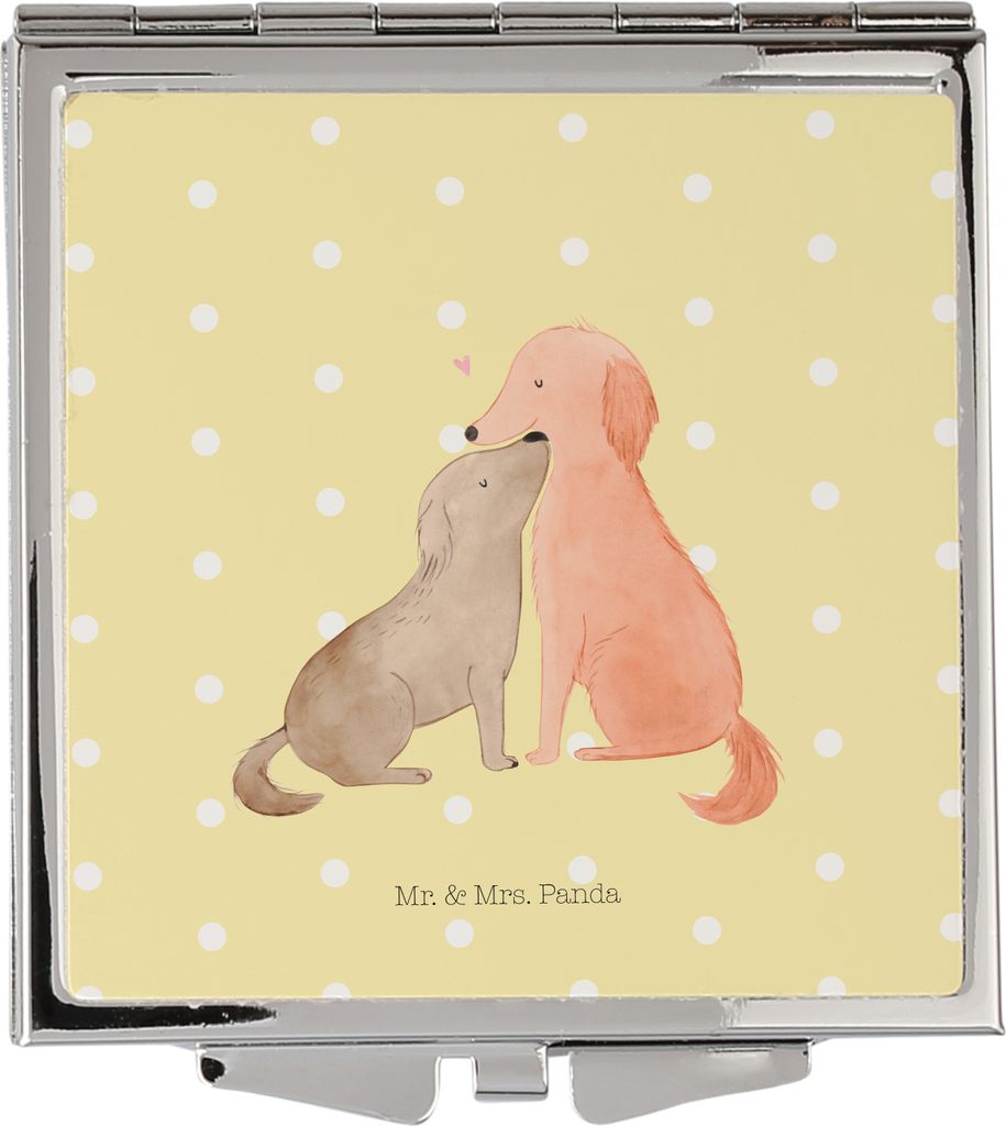 Mr. & Mrs. Panda Mini Spiegel Nasenbär - Gelb Pastell - Geschenk, Kleiner, Schminkspiegel klein, Bär, Rüsselbär, Lustige Sprüche, Nasenbären,...