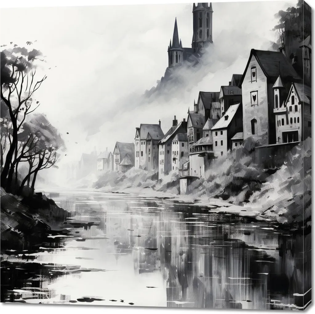 Décoration Murale Design Reflet Brumeux - Toile Carrée Format XL 1m