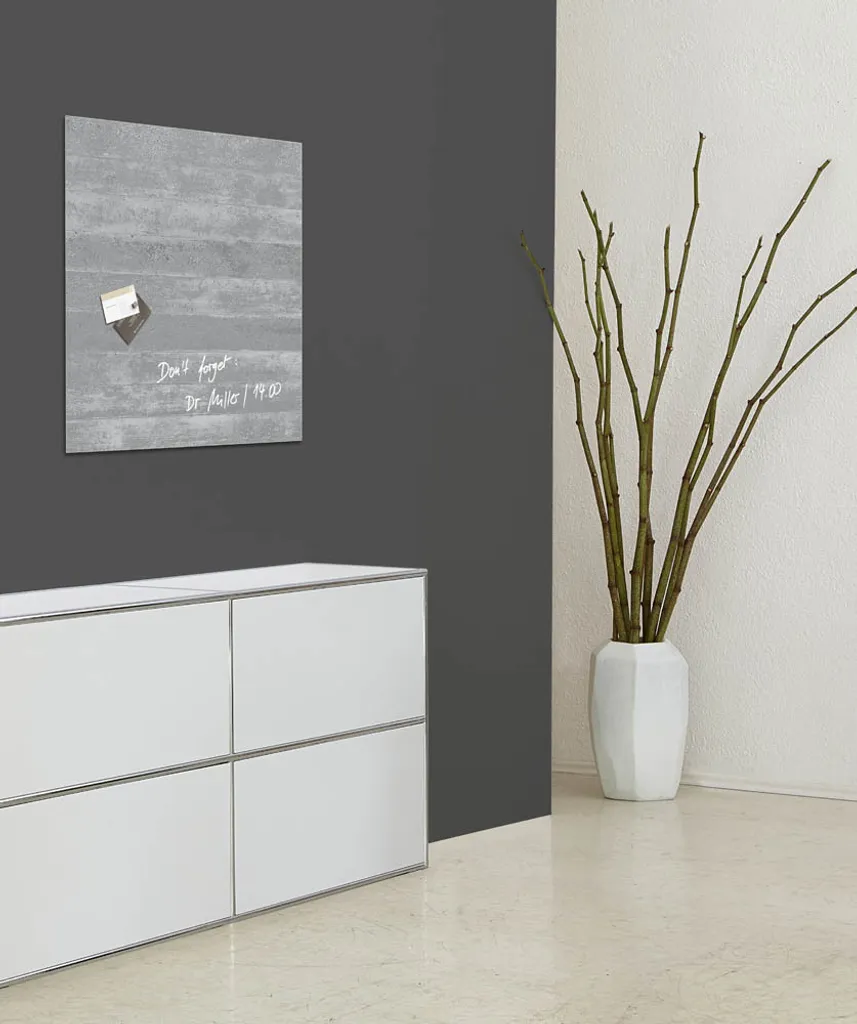 Lavagna Vetro Magnetica SIGEL GL168 Design Cemento 48x48 | Arredo Ufficio