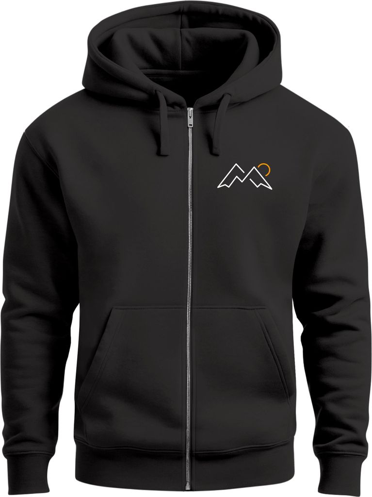 Herren Sweatjacke mit Kapuze Logoprint Mountain Life Pullover Zipjacke Zip-Hoodie Männer Outdoor Streetwear Herren Neverless