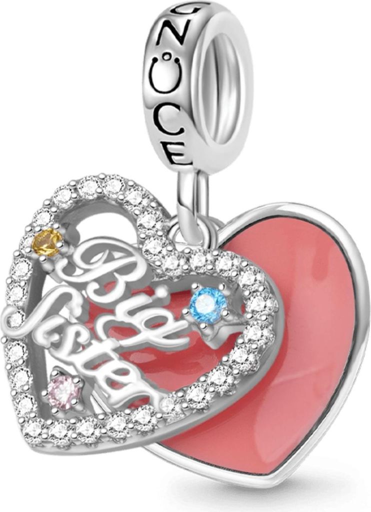Gnoce Charm Big Sister Herz-Anhänger Silber GGC045