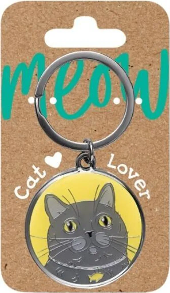 Portachiavi Gatto Nero Divertente - Regalo Per Amanti Dei Gatti In Acciaio Inox