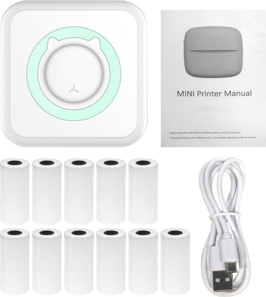 All-in-One Fotodrucker Multifunktionsdrucker Tragbarer Drucker Kabelloser Sofort-Minidrucker Unterstützt BT-Anschluss für Smartphone mit 11 Papie...