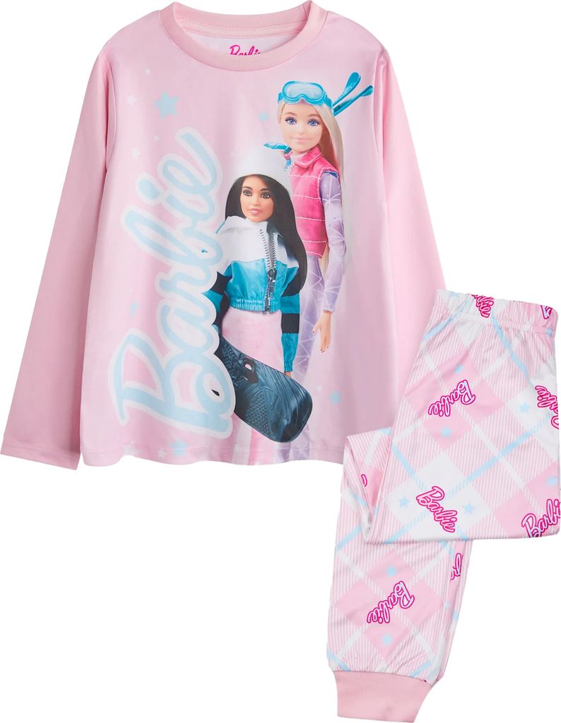 Barbie - Schlafanzug mit langer Hose für Mädchen Langärmlig NS8735 (146-152) (Pink)