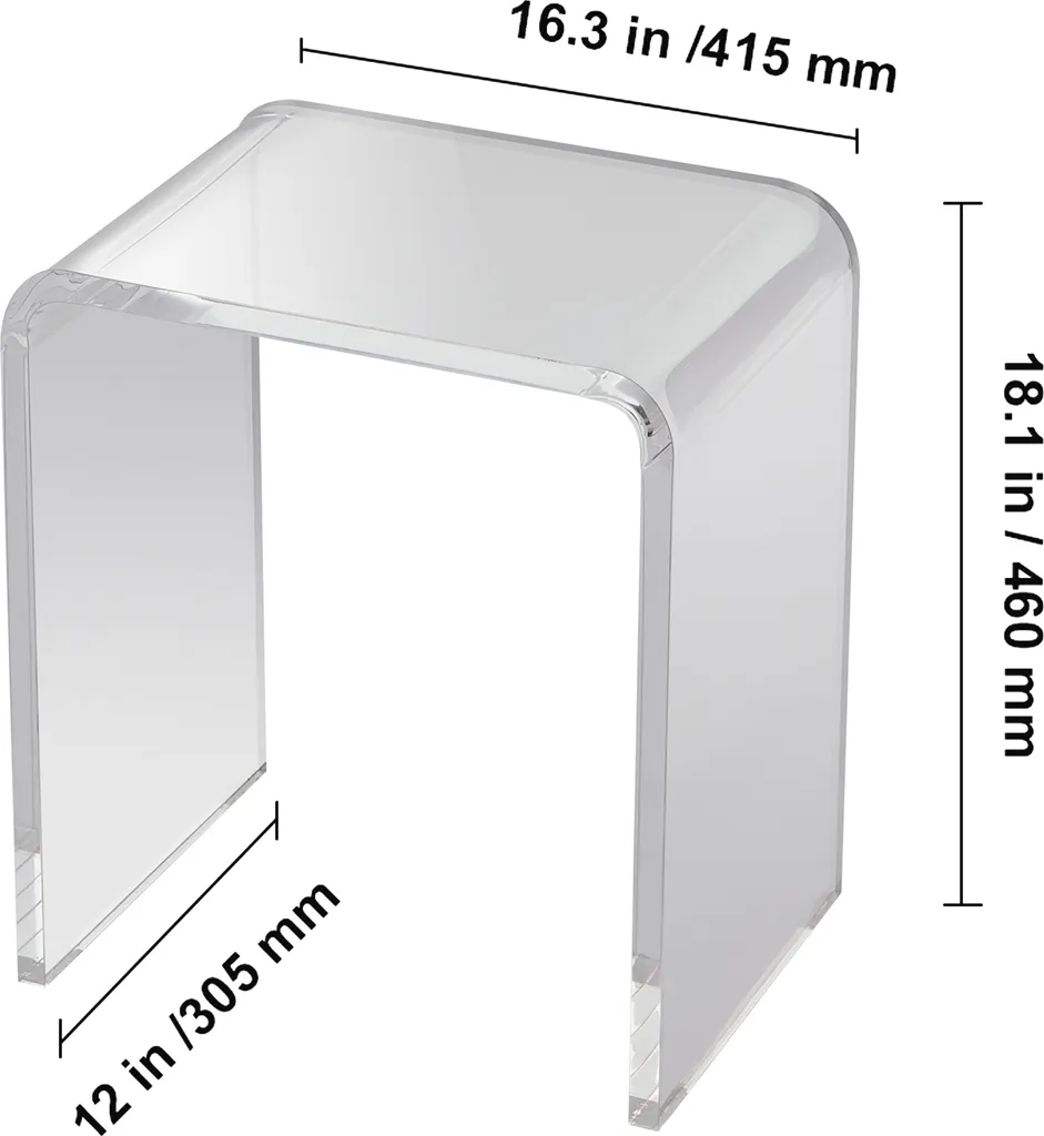 Table d'Appoint Forme C Acrylique Robuste et Stable pour Ordinateur - 8