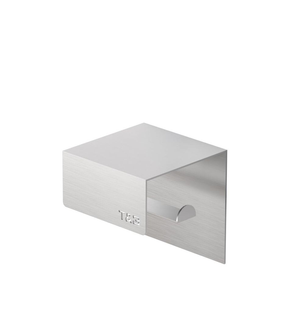 Nortiq T&B Toilettenpapierhalter 8,4 x 8,6 x 9 cm gebürstetes Aluminium Wandmontage mit 3M Klebeband