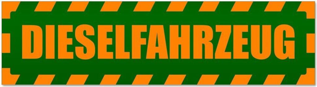 Kiwistar - Autoaufkleber - Orange - Grün - 20 x 5,3 cm - Dieselfahrzeug gestreift - Hinweis Aufkleber Sticker für Auto, Kfz, Fahrrad, PKW, LKW