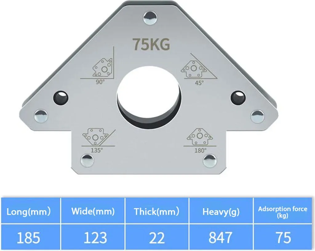 Équerre de soudage magnétique 75kg positionneur multi-angle 45° à 180° - 4