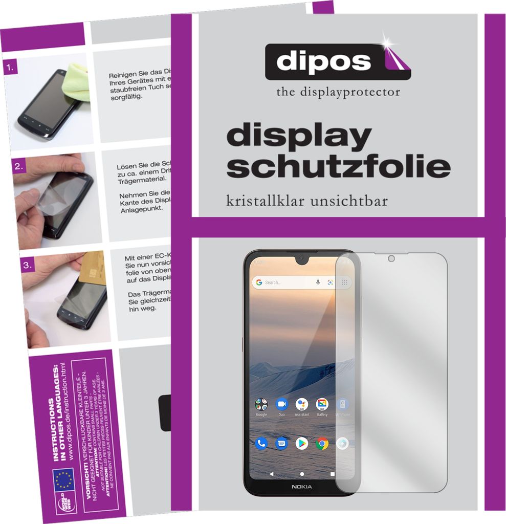 5x Schutzfolie für Nokia 45352 klar Displayschutzfolie Folie Display Schutz dipos