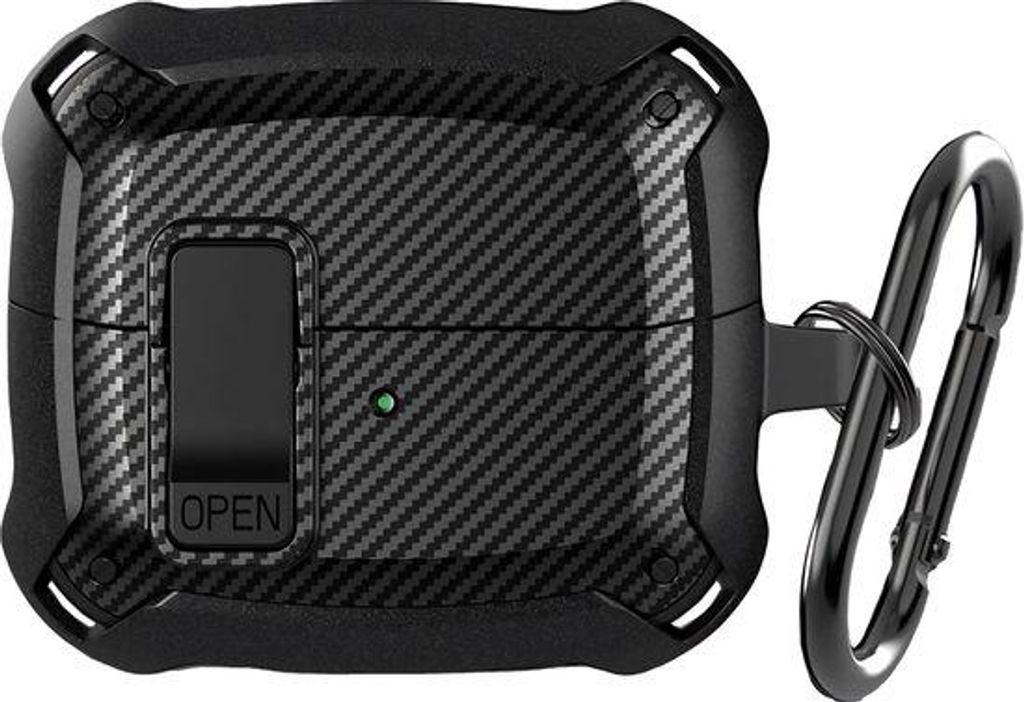 Somstyle Armor-Hülle mit Clip – geeignet für Samsung Galaxy Buds 3 & 3 Pro – Hartschale mit Steckfach für kabellose Ohrhörer – Schwarz-Ca...