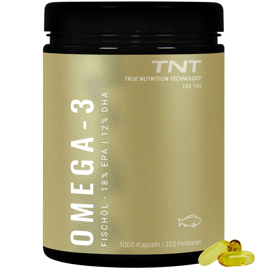 TNT Omega-3 Fischöl in natürlicher Triglycerid-Form. 1000 Produktbild  KI-generiertes Bild