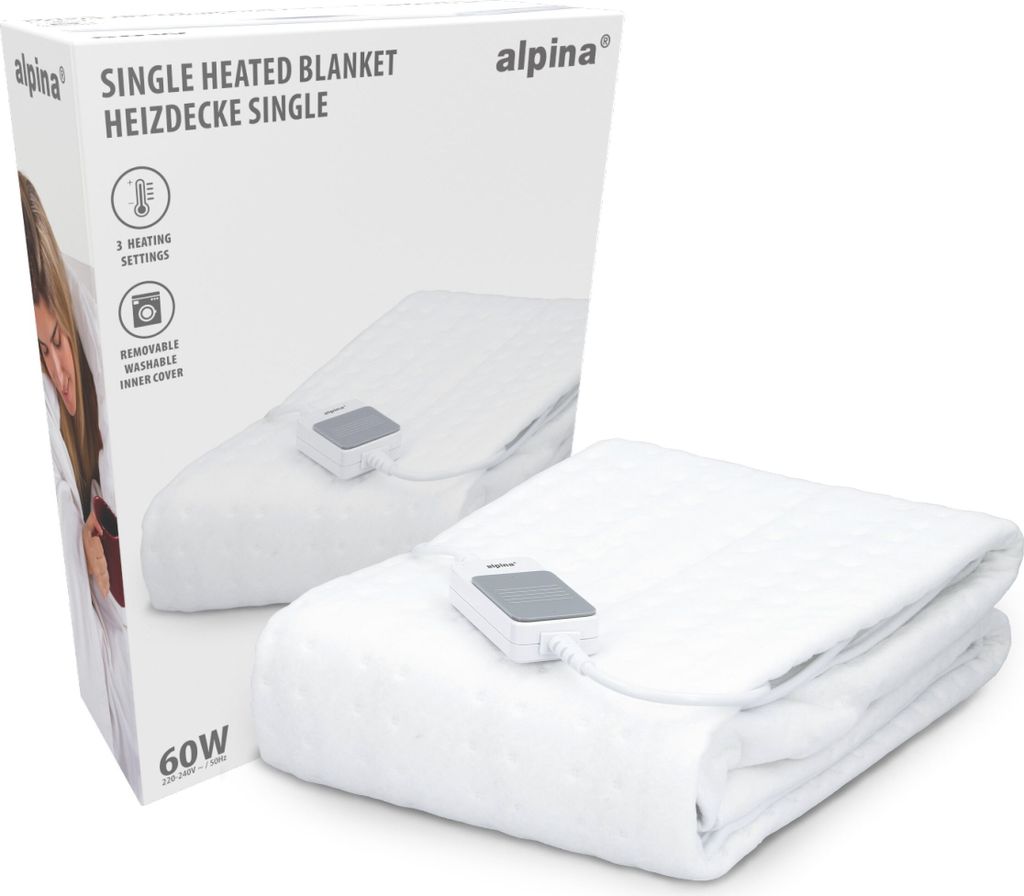 Coperta riscaldante elettrica, 150 x 80 cm - Bianco Immagine del prodotto 