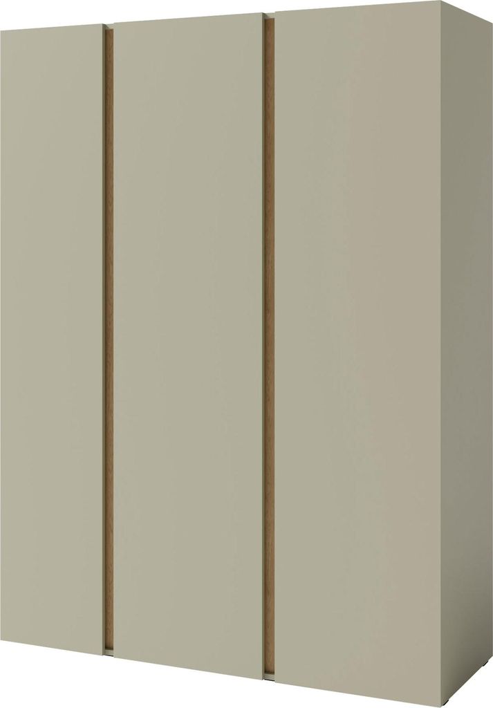 MIRJAN24 Kleiderschrank Luca 01 mit drei Drehtüren, mit zwei Kleiderstange (Farbe: Eucalyptus / Eucalyptus + Eiche Baltic Dune)