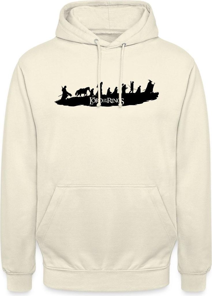 Spreadshirt Der Herr Der Ringe Logo, Gandalf Und Die Gefährten Uni Hoodie, S, Vanille-Milchshake