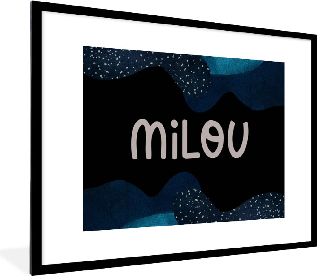 MuchoWow Gerahmtes Poster Milou - Pastell - Mädchen 80x60 cm - Poster mit Schwarzem Bilderrahmen Wandposter Rahmen Foto Bilder - Schlafzimmer-De...