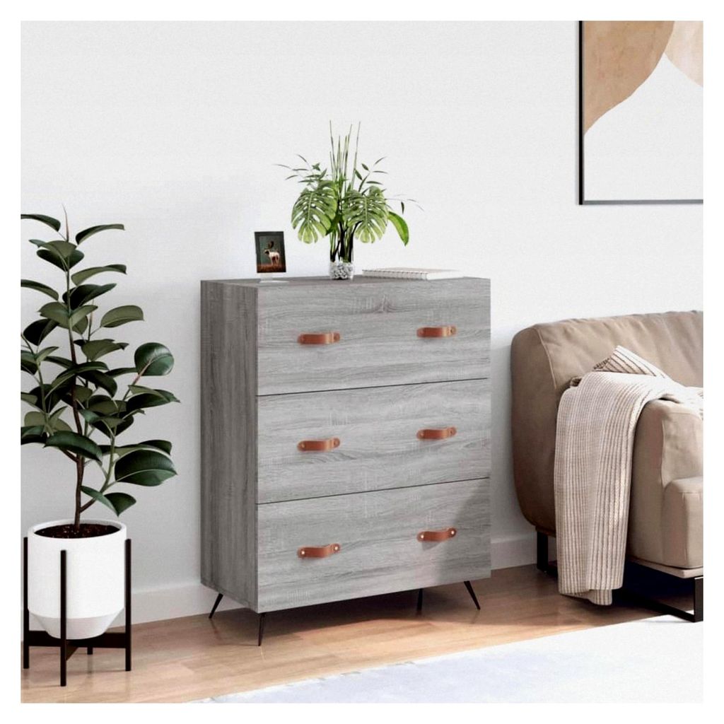 Kommode Grau Sonoma 69,5x34x90 cm Holzwerkstoff für Schlafzimmer und Wohnzimmer