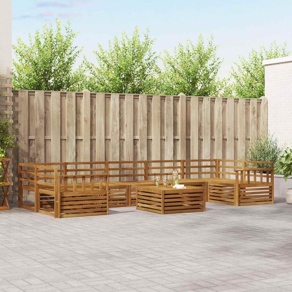 "Neues Produkt" Outdoor-Sofagarnitur ANTI-UV - CLORIS - 8 pcs - Natur - Modern Gartensofas V1146