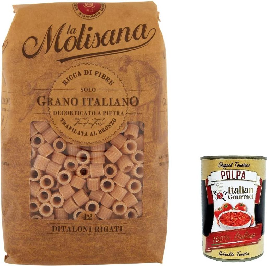 12x Pasta La Molisana Ditaloni Rigat n.42 Integrale Produktbild 