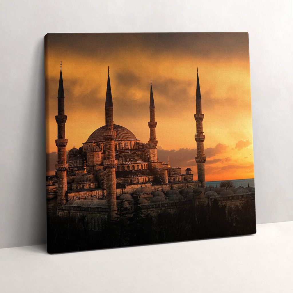 Mosque in Istanbul – Leinwandbild Wandbild – 60x60 cm – Leinwandbilder – Wandbilder – Schlafzimmer – Flur