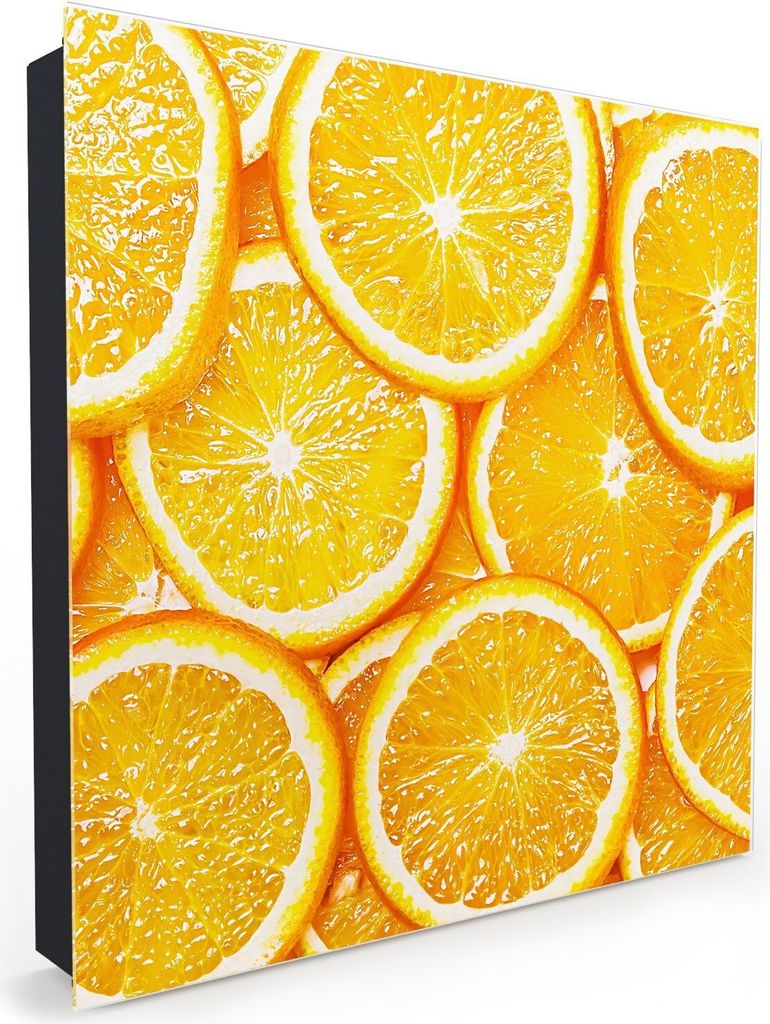 Nachbildung-Schlüsselkasten, Magnetpinnwand und Memoboard mit Glasfront Motiv Orangenschnitze