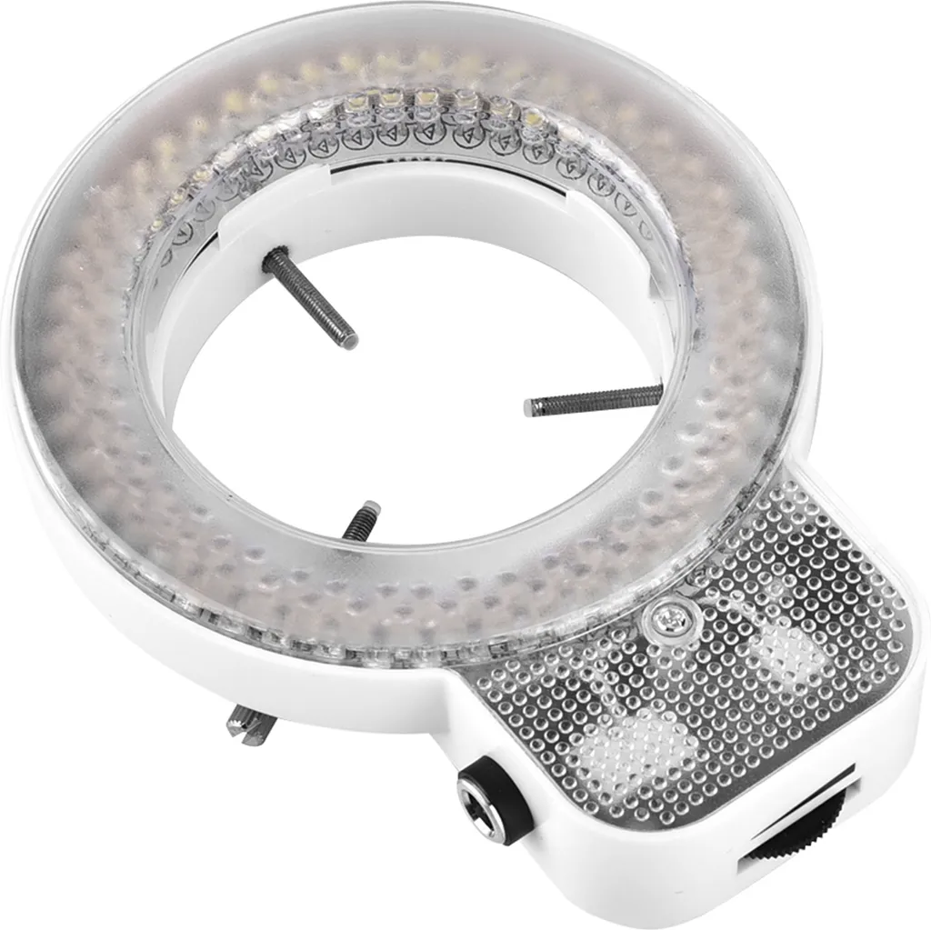 Lampe annulaire à 144 LED réglable pour caméra de microscope binoculaire