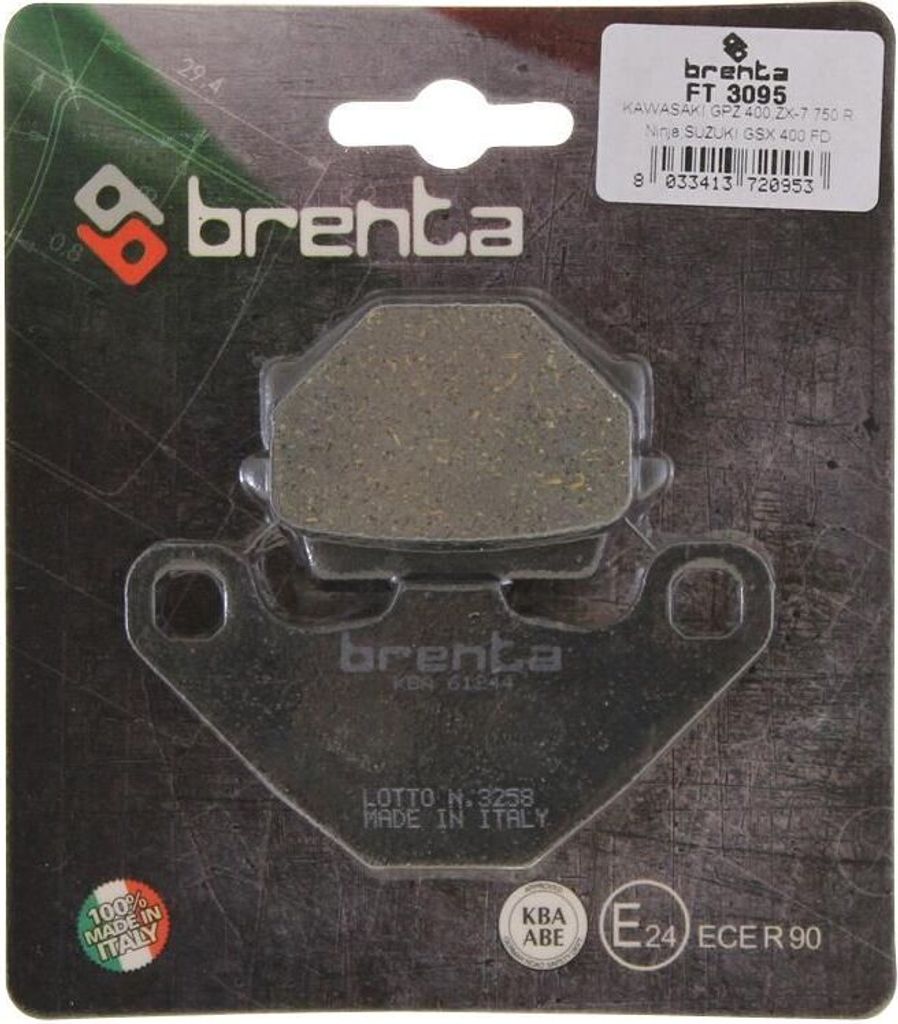 Bremsbeläge Brenta 3095 organisch hinten für Aprilia MX RX SX Tuareg 125 / Pegaso 650