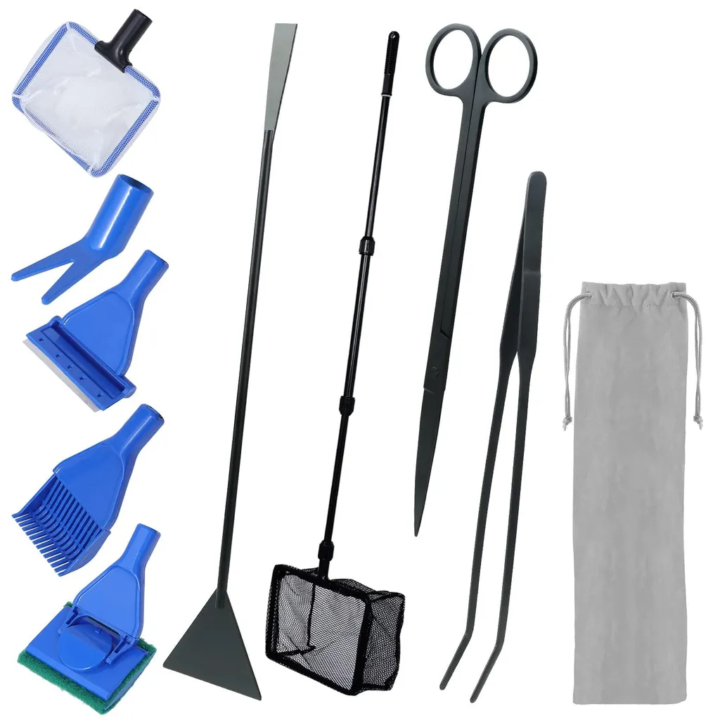 Set d'entretien aquarium professionnel complet avec grattoir et éponges