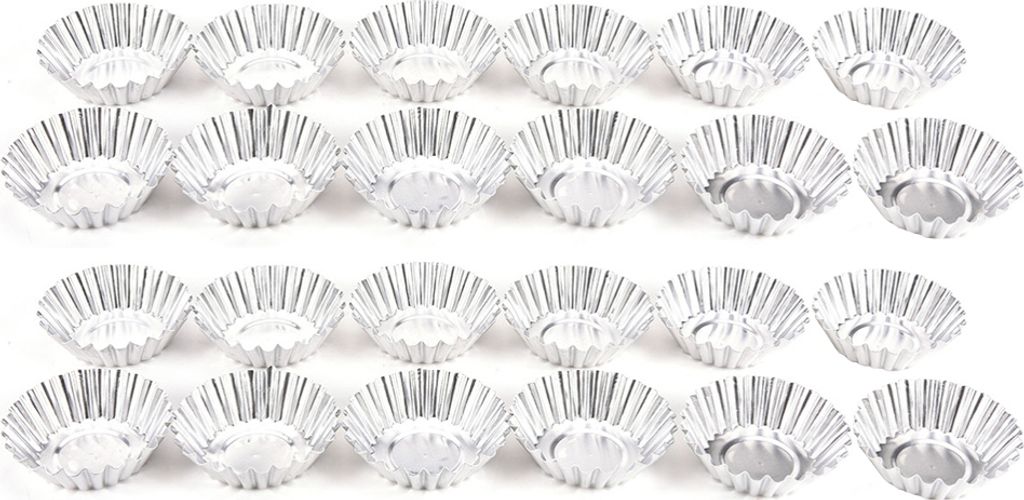 CANDeal 24 Stück Einer Kuchenform Edelstahl runde Form Kuchen Backen Antihaft Tart Form Multifunktionale Haushalt Kuchen Formen