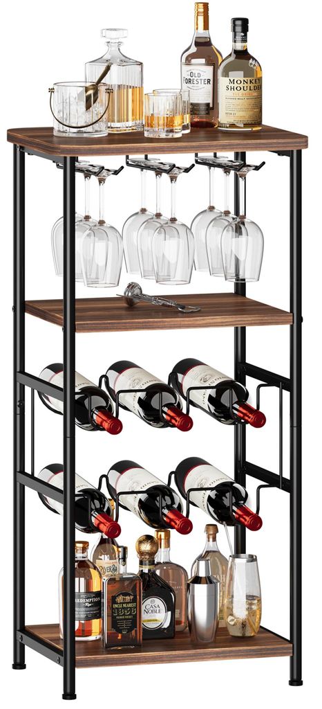 Iropro 5 Etagen Freistehendes Weinregal mit Glashalter und Produktbild 