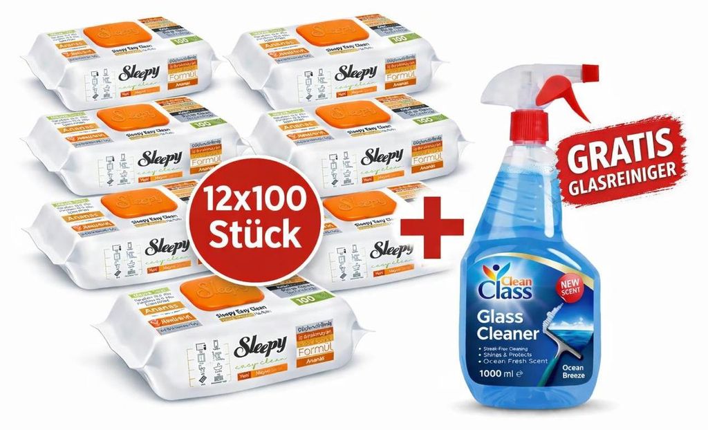 Sleepy Easy Clean Oberflächenreinigungstücher – 12x100 Produktbild 