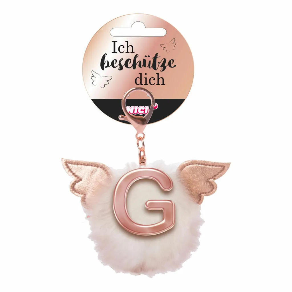 NICI Portachiavi Lettera G Peluche Dorato - Ciondolo Borsa Elegante