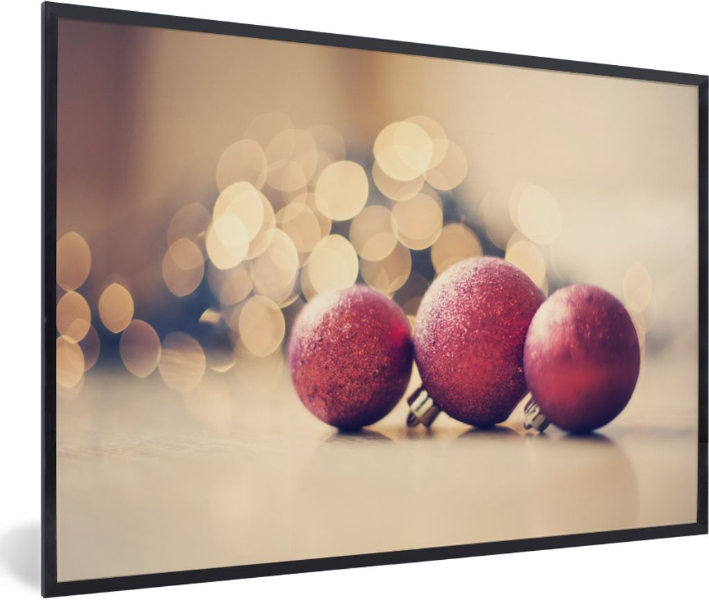 MuchoWow® Gerahmtes Poster Drei rote Kugeln und Produktbild 