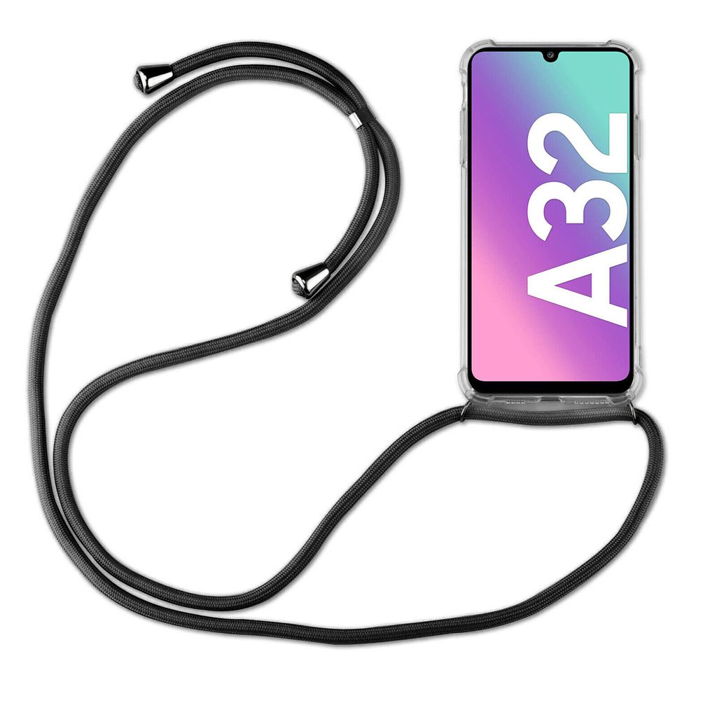 Handykette für Samsung Handyhülle mit Band Schutz Hülle Handy Tasche mit Schnur Samsung Galaxy A32 4G Beige / Braun
